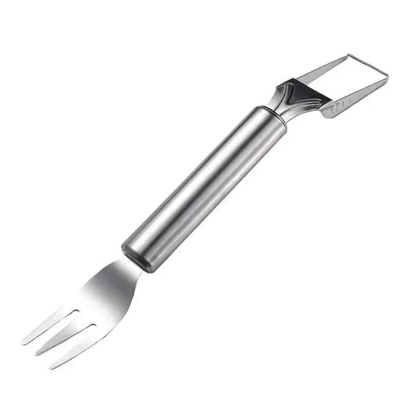 Stainless Steel Watermelon Cutter Tool, Dual Head Fruit Slicer for Melon & Fruits, Multi-Function Pulp Scooper Kitchen Gadget