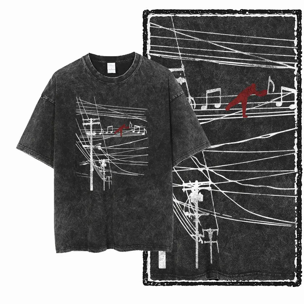 G25 Exclusive Cool Vintage Cotton Men's COOLMIND Graphic T-shirt | Acid Washed Streetwear Big Size O-neck Men's Tee Tshirt