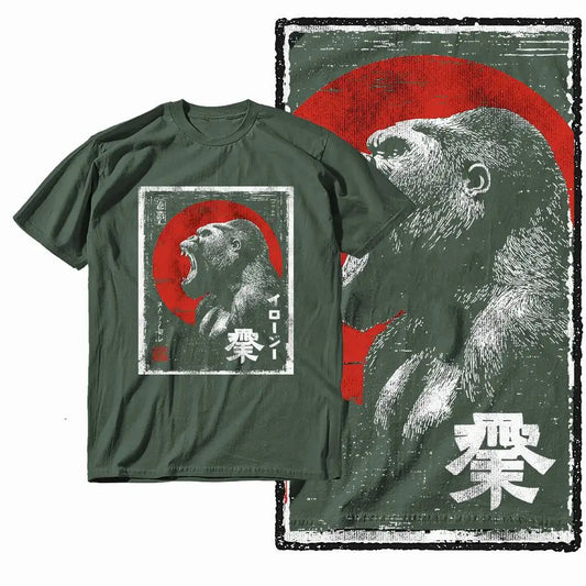G28 Army Green Cotton Cool Dragon Graphic Men T-shirt |  Streetwear Big Size Vintage O-neck men's Tee Tshirt