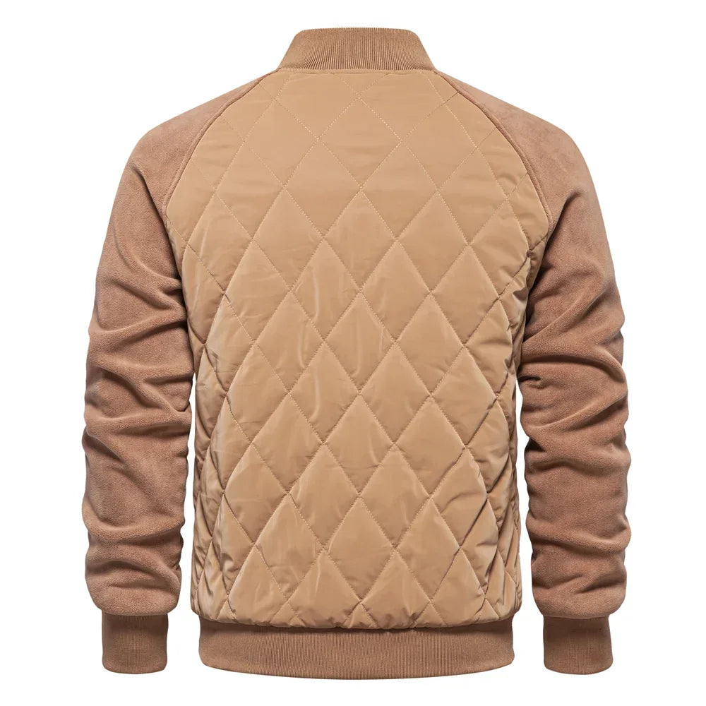 AIOPESON Men's Patchwork Thick Fleece Lined Baseball Bomber Jackets - ShopHub