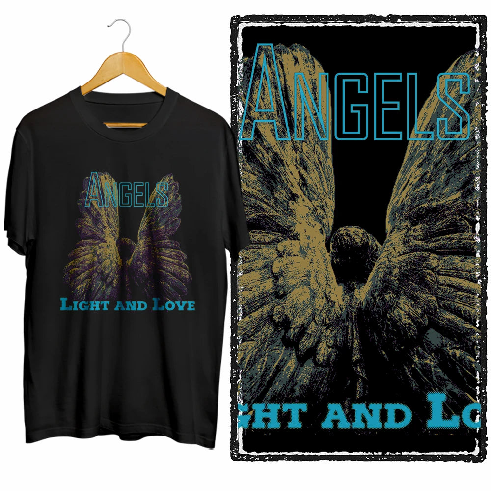 COOLMIND Unisex Angel Wings Graphic Cotton T-Shirt