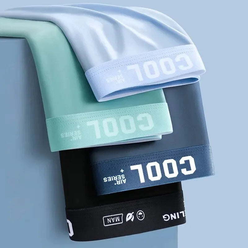 4 Pack Men's Ice Silk Boxer Shorts - ShopHub