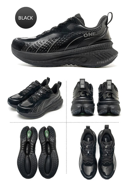 ONEMIX Black Leather Training Running Shoes