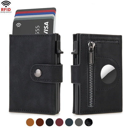 Carbon Fiber Rfid Blocking Mens Credit Card Holder Airtag Wallet