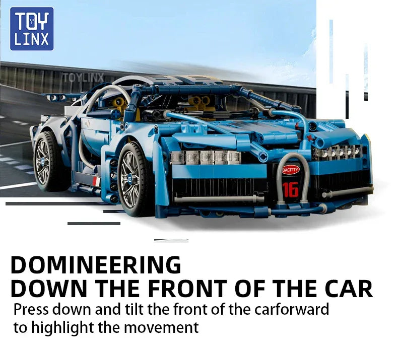 TOYLINX 1:14 Blue Bugatti Car Building Set! - ShopHub
