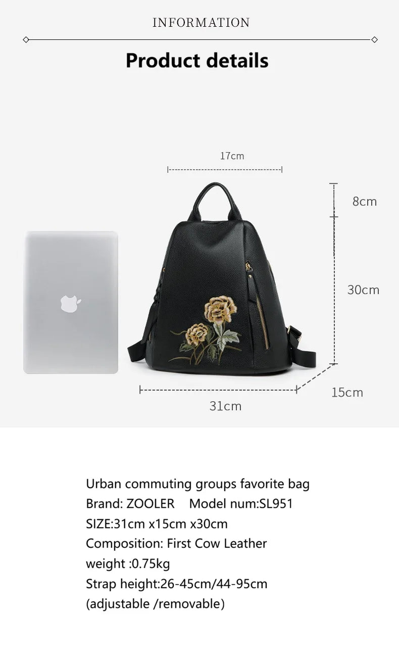 ZOOLER Handmade Cow Leather Backpack