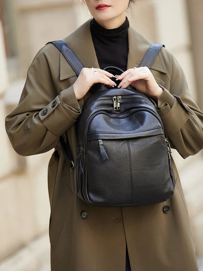 ZOOLER First Layer Genuine Leather Women Leather Backpack Black Travel Computer School Bags College Girl Hot#SC1728