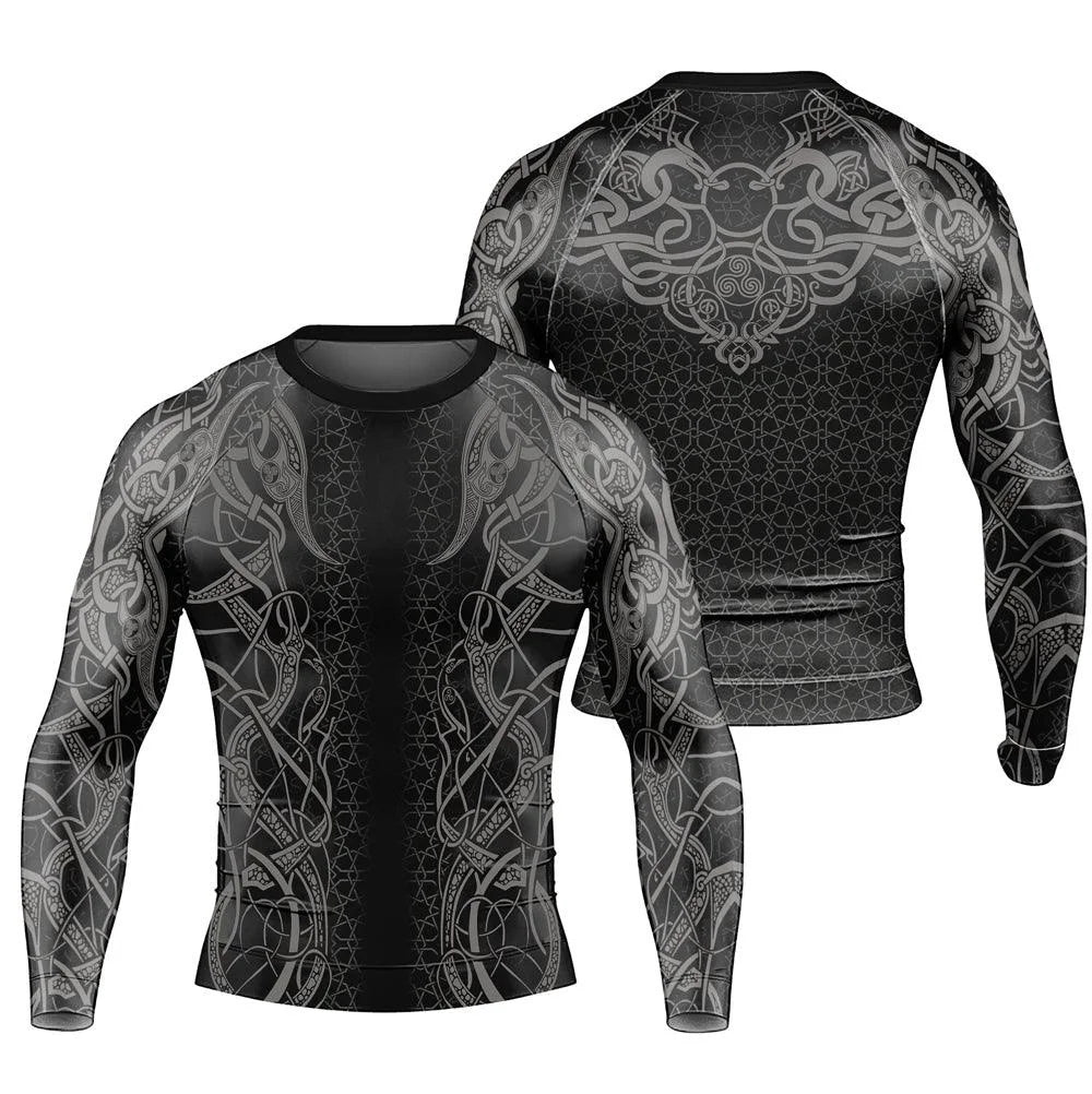 I Have A Dream Viking UPF50+ Compression Shirt for Men - Vintage Quick Dry Long Sleeve for Fitness and Fishing
