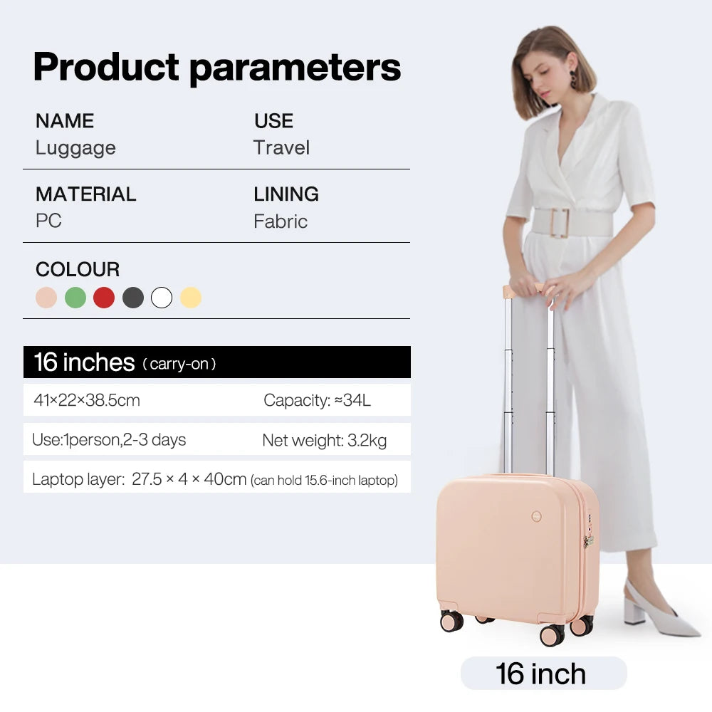 Mixi 16 Inch Carry On Suitcase