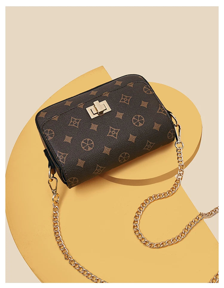 FOXER Vintage Monogram Chain Crossbody Bag