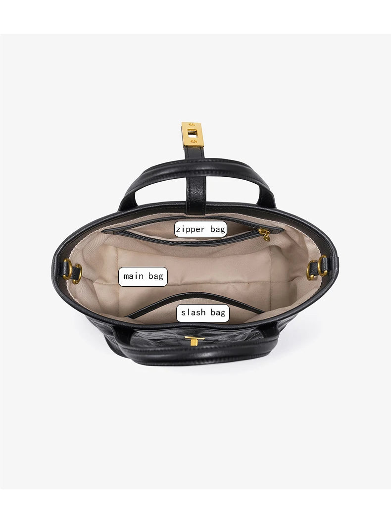 FOXER Vintage Wrinkle Leather Tote Bag