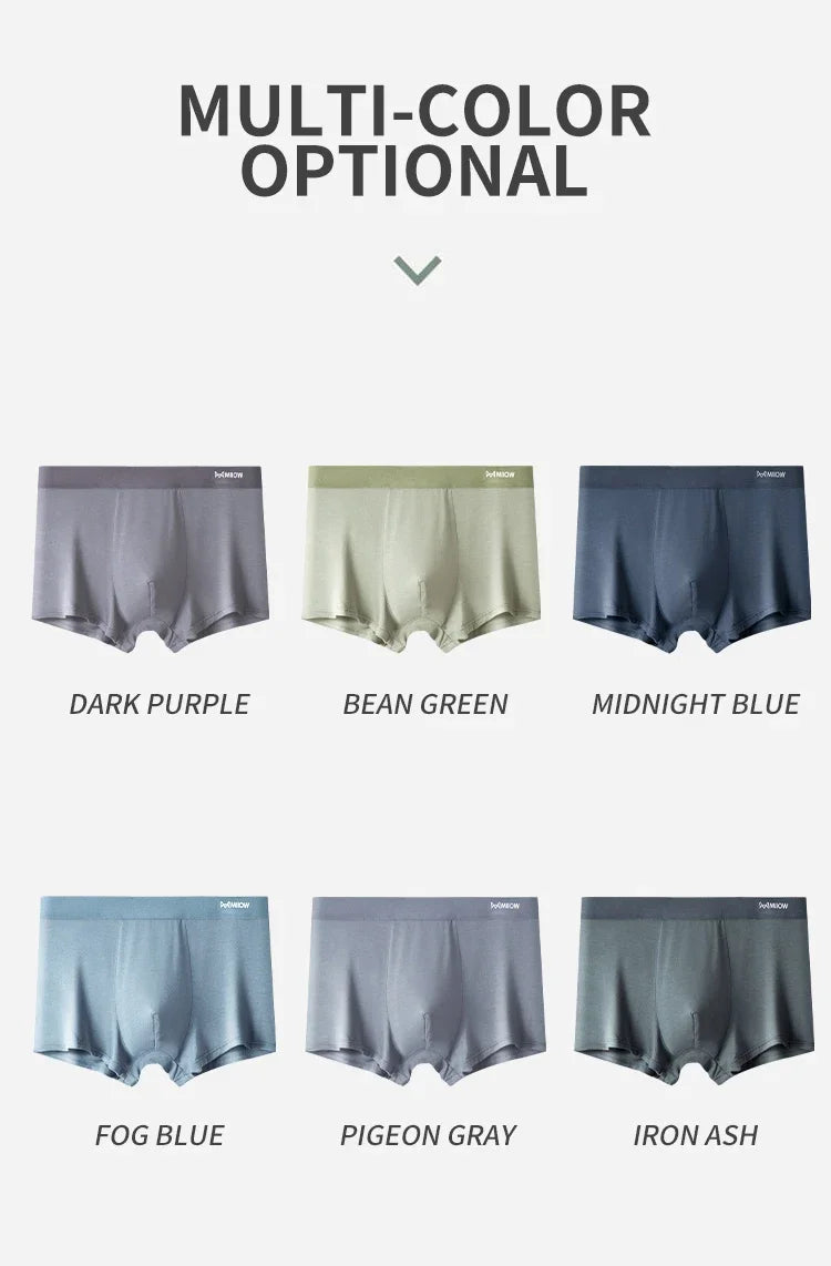 MiiOW Antibacterial Modal Men Underwear - 3 Pcs Breathable Boxers