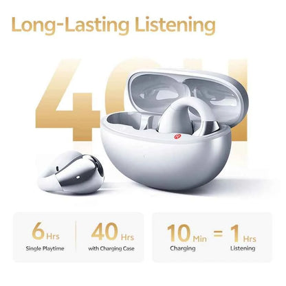 QCY Crossky C30S Wireless Earphones - Hi-Res LDAC Open Ear Clip-On Bluetooth 6.0 Sports Headphones with 40H Battery Life