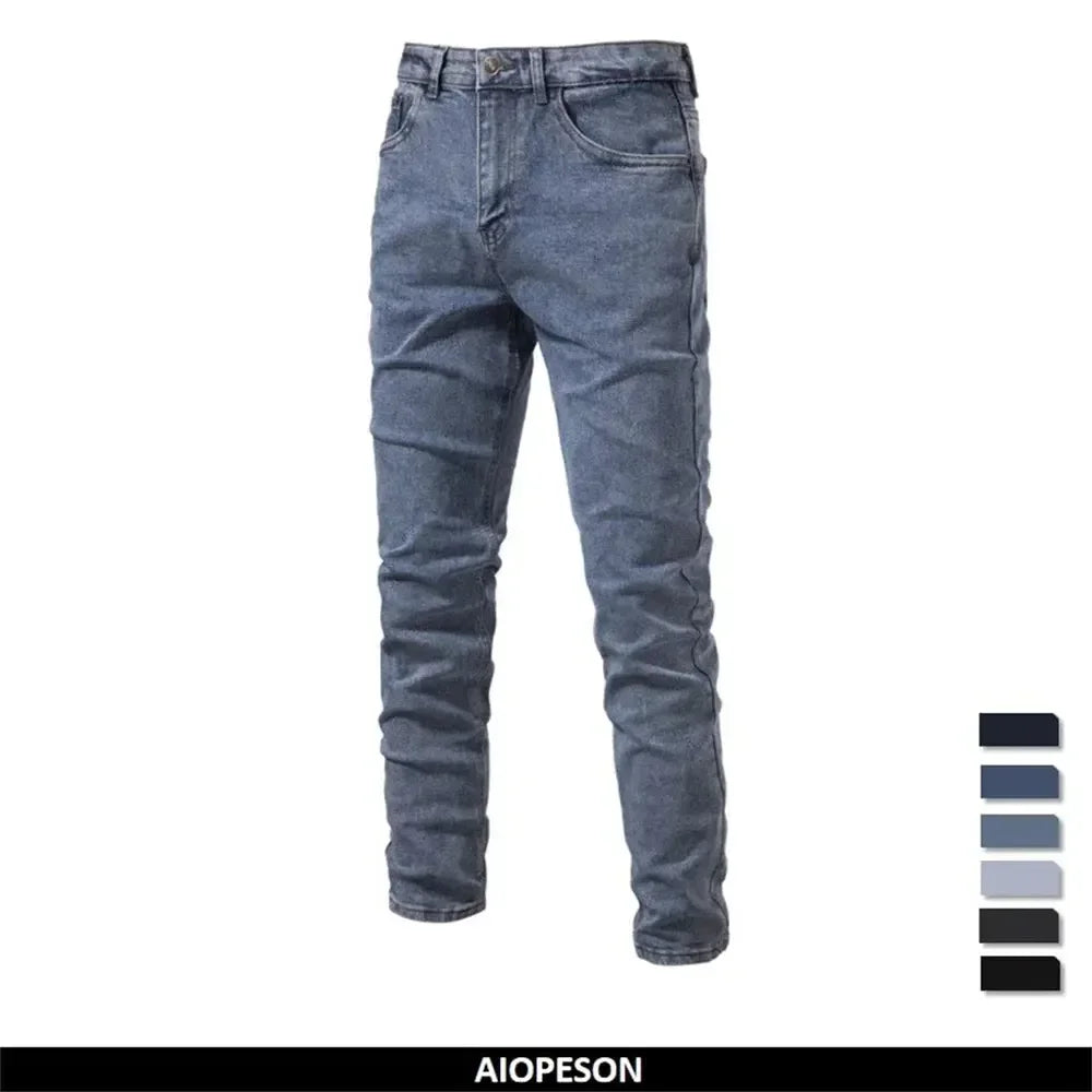 AIOPESON Men's Slim Fit Straight Jeans - ShopHub