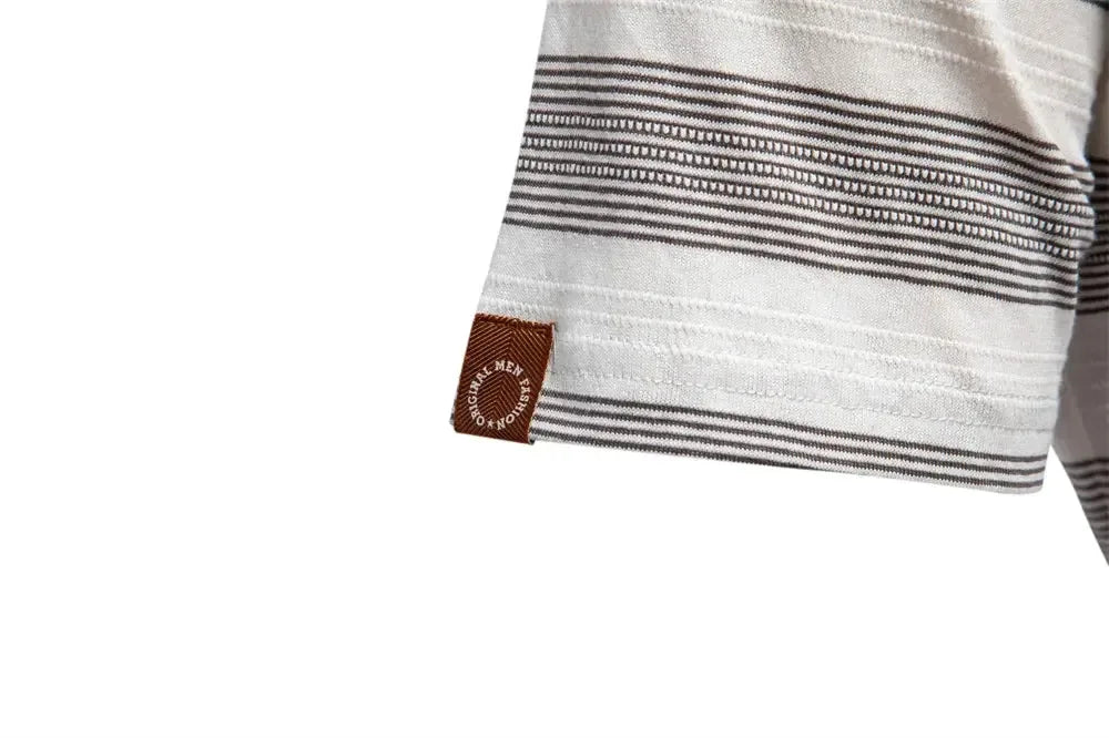 AIOPESON's Striped V Neck Cotton Polo Shirts - ShopHub