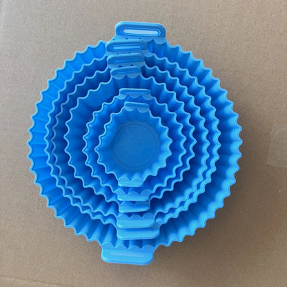 6PC Air Fryer Mats - 450°F Silicone Non-Stick Dual Texture