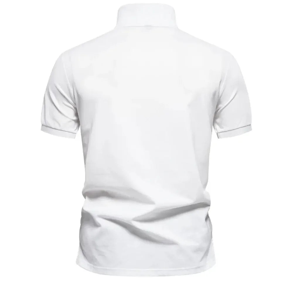 Gradient Printed Cotton Blend Polo Shirts - ShopHub