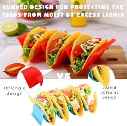 4PCS Taco Holder Mexican Pancake Rack  Multicoloured Wavy Taco Holder Tortilla Tray Food Tray Rack Kitchen Baking Tools