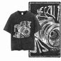 Washed Distressed Men's Photographer T-Shirt Photography Black Cotton Camera Lover Graphic Print Cotton Tee Shirt G75