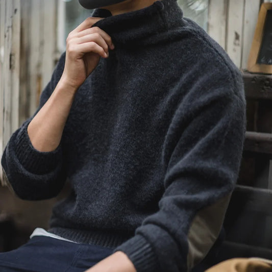 MADEN Patch-Detail Turtleneck Sweater
