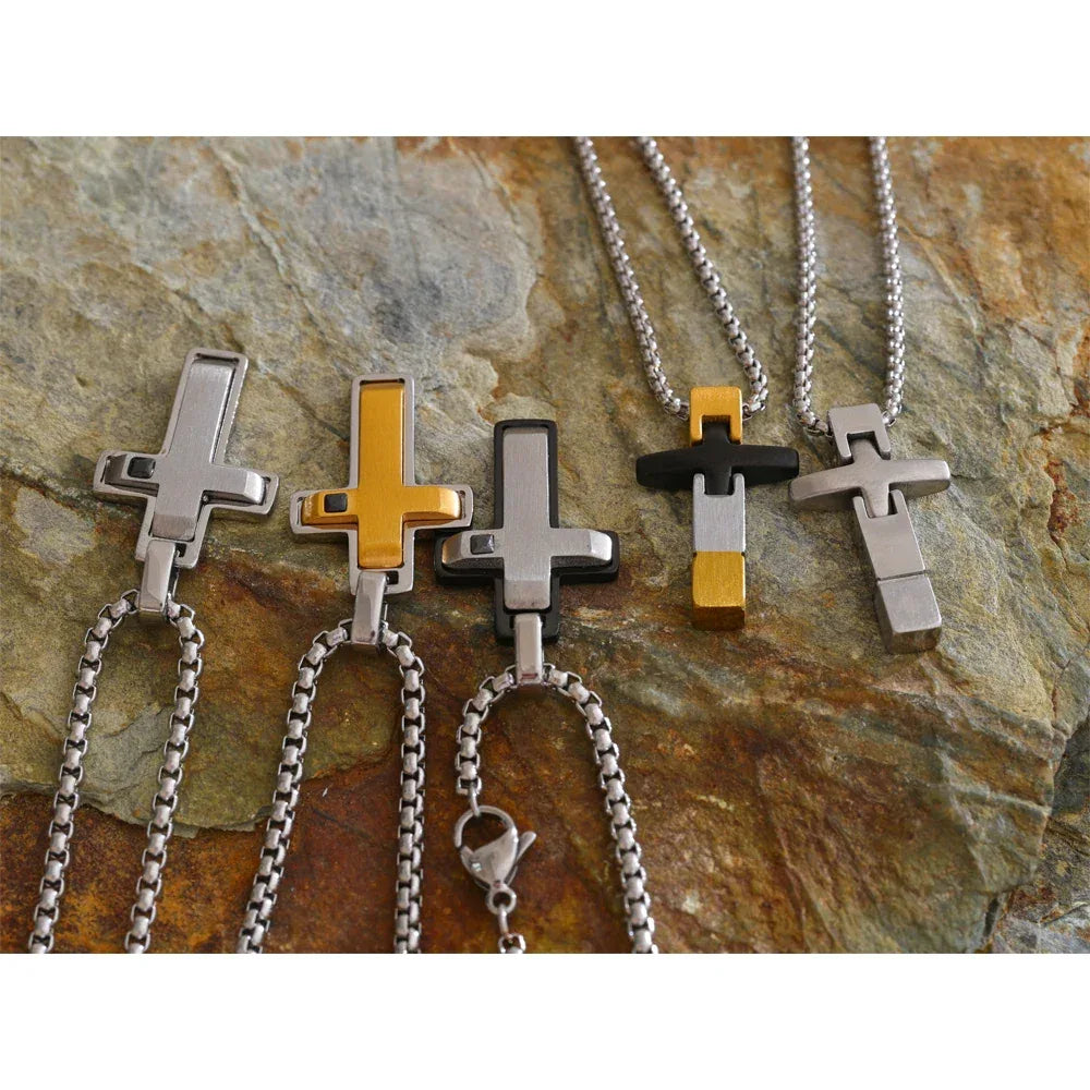 Stainless Steel Creative Cross Pendant Necklace - ShopHub