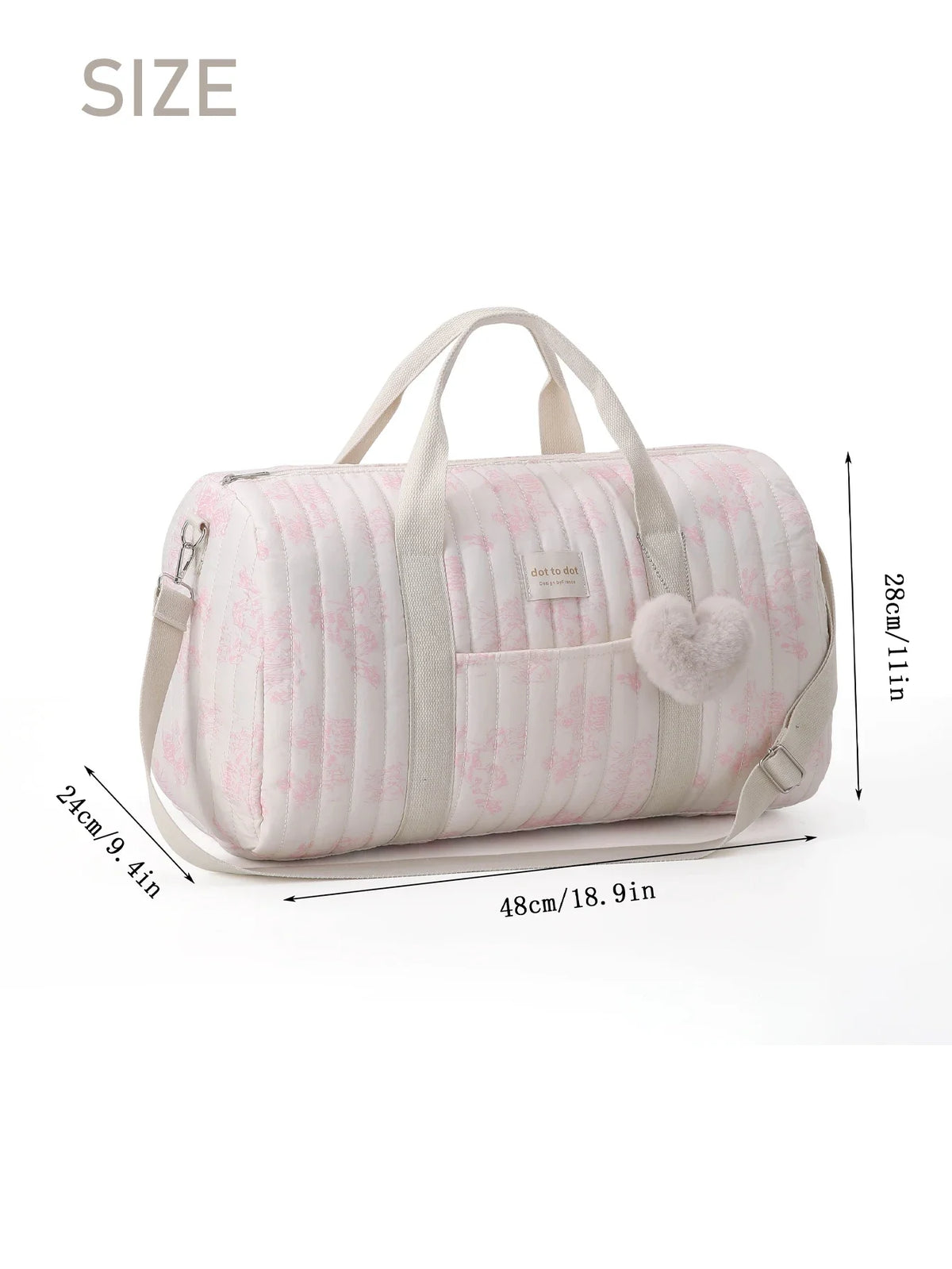 Large Capacity Mommy Bag Travel Tote Bag for Women Baby Diaper Bag Floral Print Multifunctional Crossbody Bag