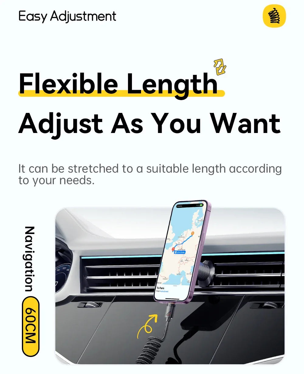 Essager Car Spring USB C to Lightning Cable - ShopHub