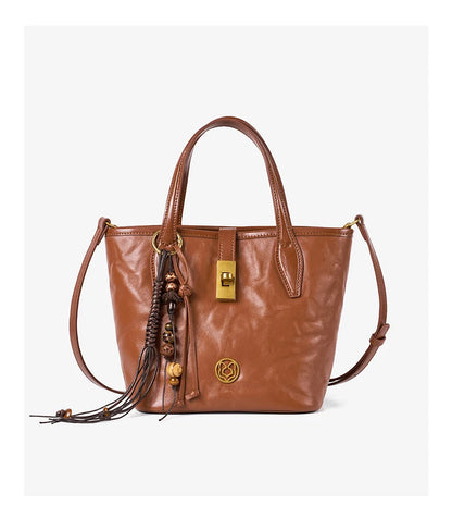 FOXER Vintage Wrinkle Leather Tote Bag