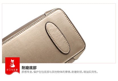 FOXER 2026 Spring Summer Women's Crossbody Bag Split Leather Fashion Chain Shoulder Bag Luxury Commuter Lady Cellphone Purse