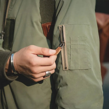 MADEN Panelled MA-1 Bomber Jacket | Blue or Military Green