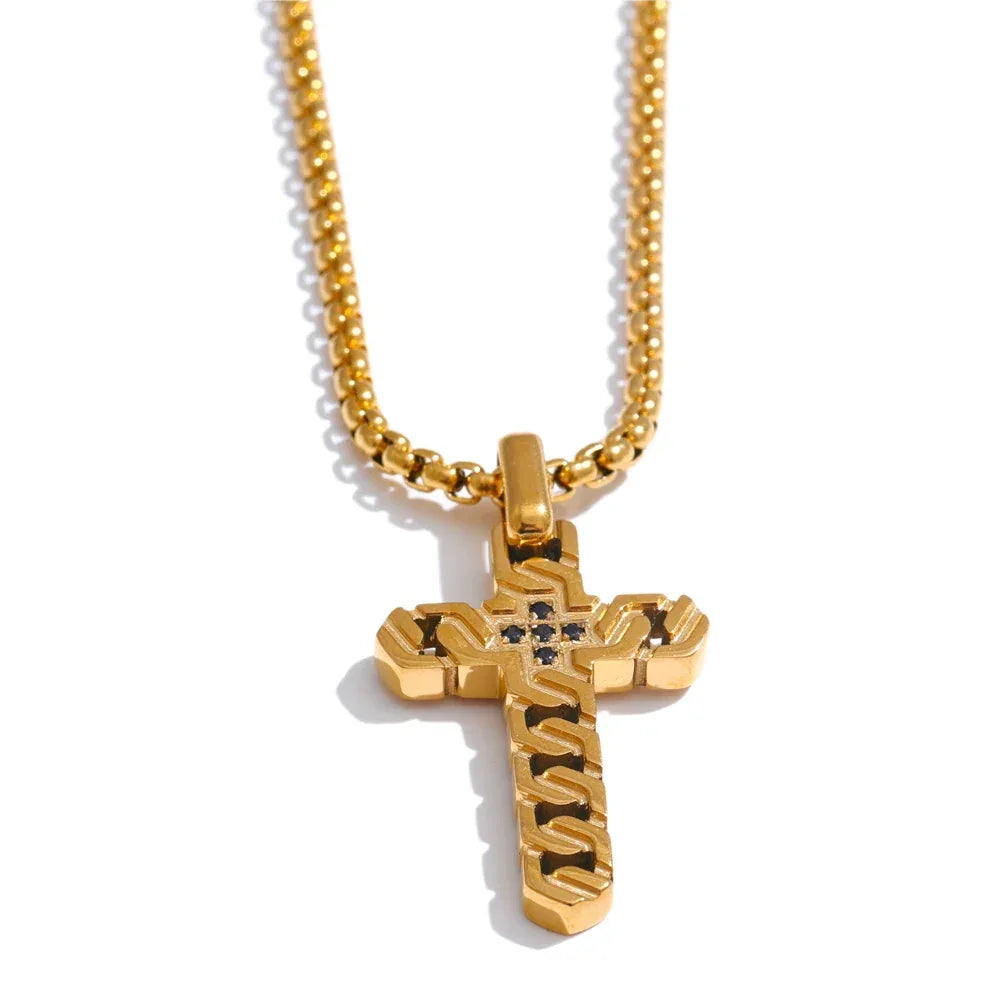Stainless Steel Creative Cross Pendant Necklace - ShopHub