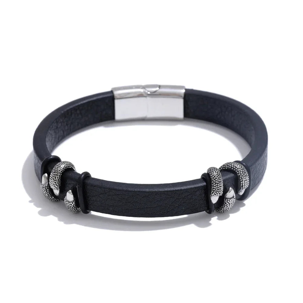64mm Stylish Unique Leather Metal Claw Bracelet Bangle - ShopHub