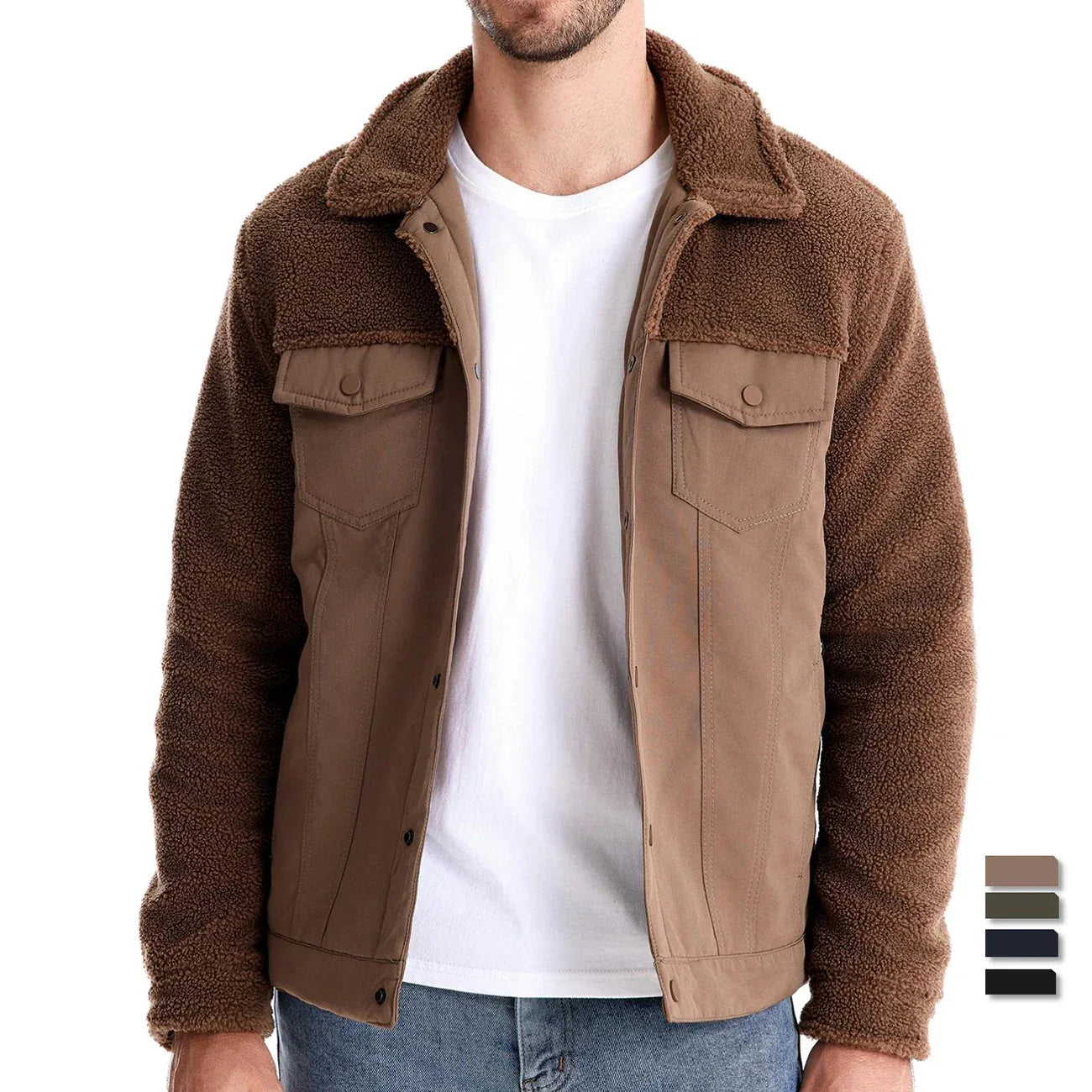 AIOPESON Men's Thick Sherpa Fleece Jackets - ShopHub