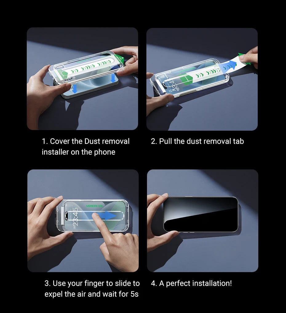 UGREEN 2pcs for iPhone 17 Pro Max Screen Protector for iPhone 17 Air Tempered Glass for iPhone Glass 3D Films