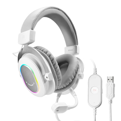 Fifine RGB Gaming Headset - Dynamic Over-Ear Headphones with 7.1 Surround Sound & Mic