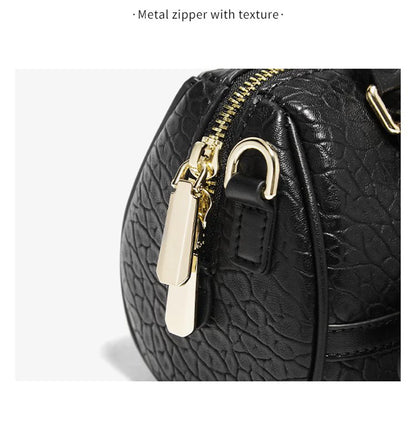 FOXER 2026 New Women's Handbag Fashion Barrel Bag Textured Cowhide Leather Lady Crossbody Bag Casual Commuter Shoulder Purse