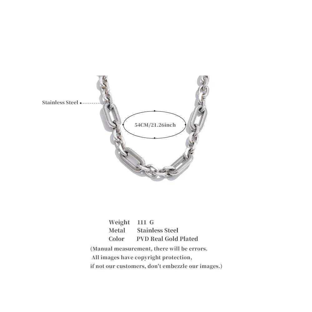 Unisex Stainless Steel Thick Chain Necklace - ShopHub