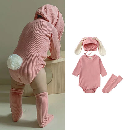 Kids Tales Bunny Belle Cotton-Blend 3-Piece Baby Outfit Set