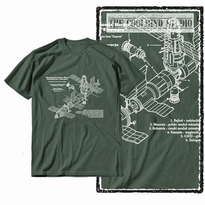 COOLMIND Z1149 Space Station Graphic Cotton Tee
