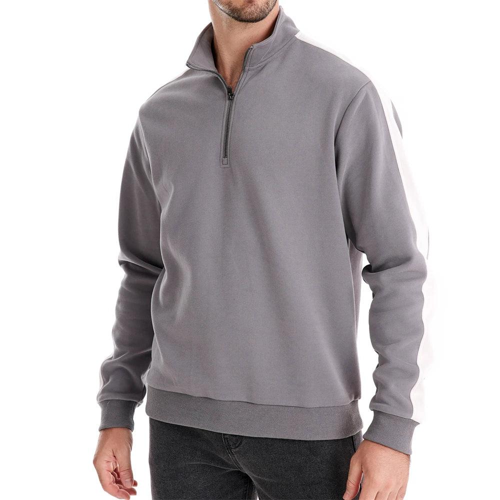 AIOPESON Men's Patchwork Quarter Zip Sweatshirts - ShopHub