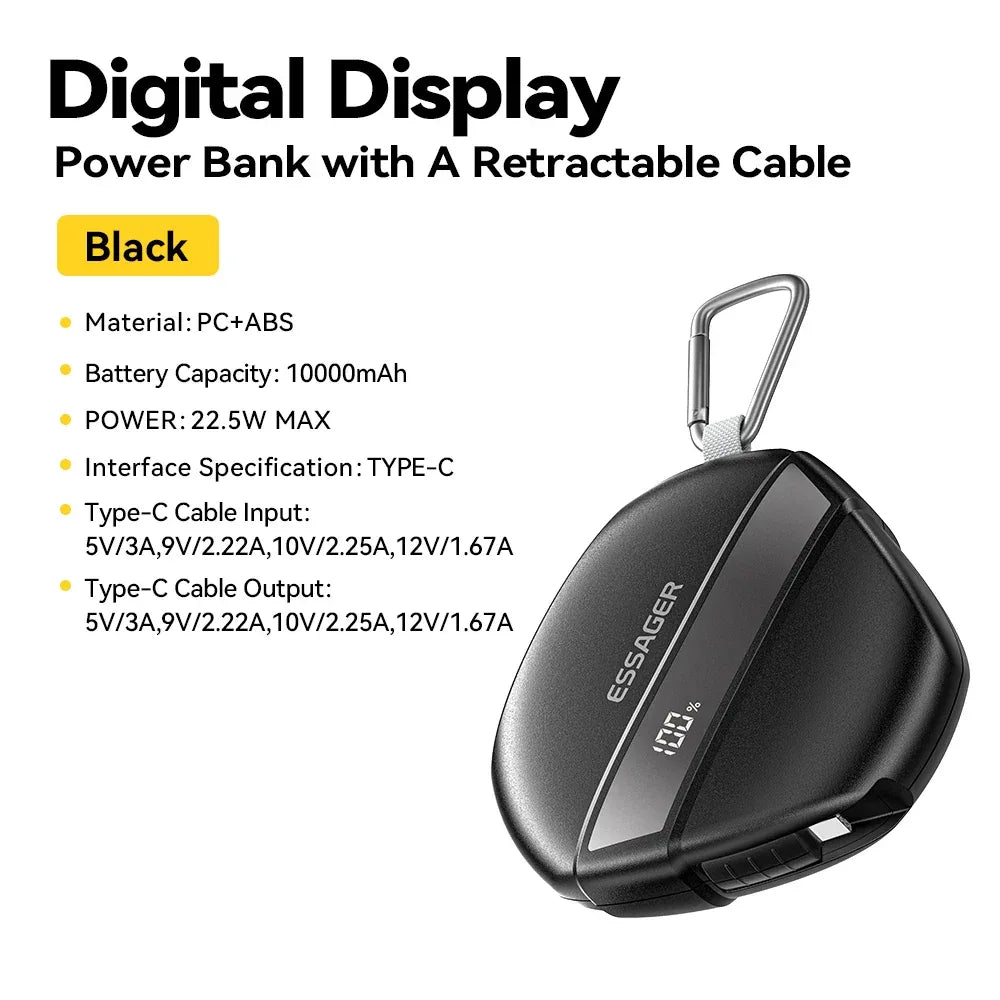 Essager 10000mAh Digital Display Power Bank - ShopHub