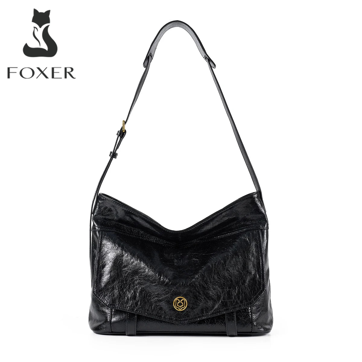 FOXER Genuine Leather Hobo Tote Bag