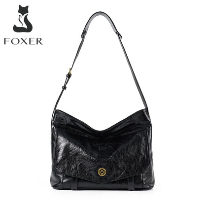 FOXER Genuine Leather Hobo Tote Bag