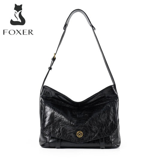FOXER Genuine Leather Hobo Tote Bag