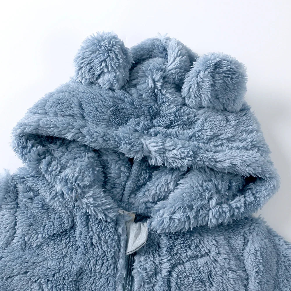 Kids Tales Sweetheart Flannel Hooded Baby Romper