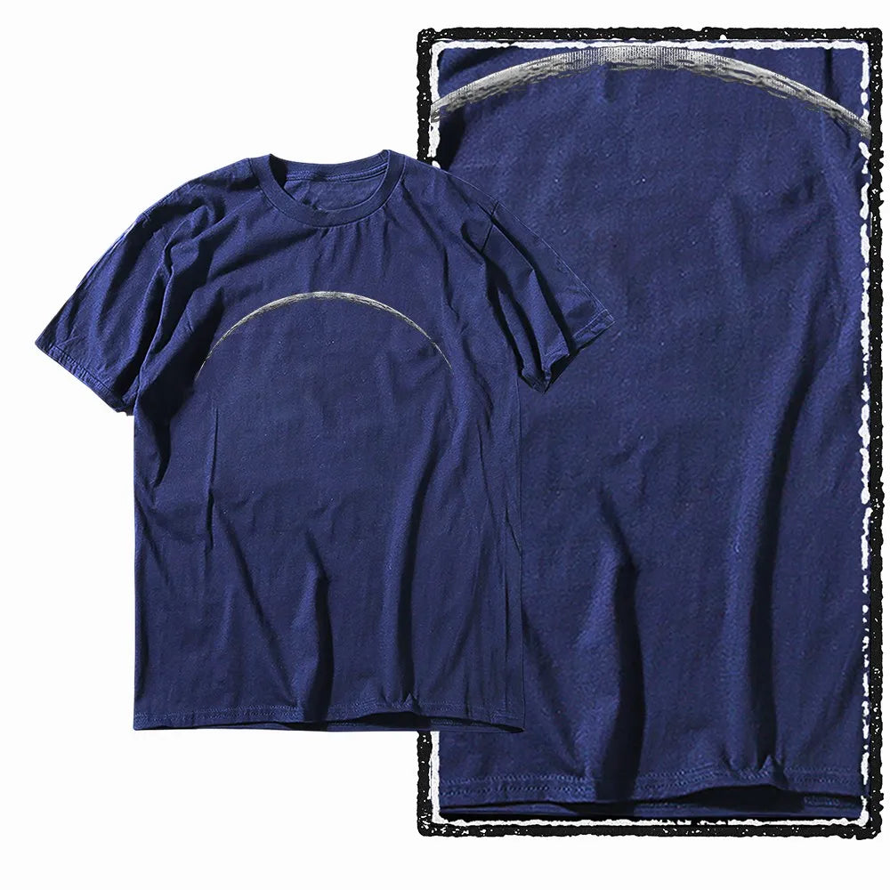 G44 NAVY Cotton Men's Cool Space Graphic T-shirt | Streetwear Big Size O-neck Men's Tee Tshirt