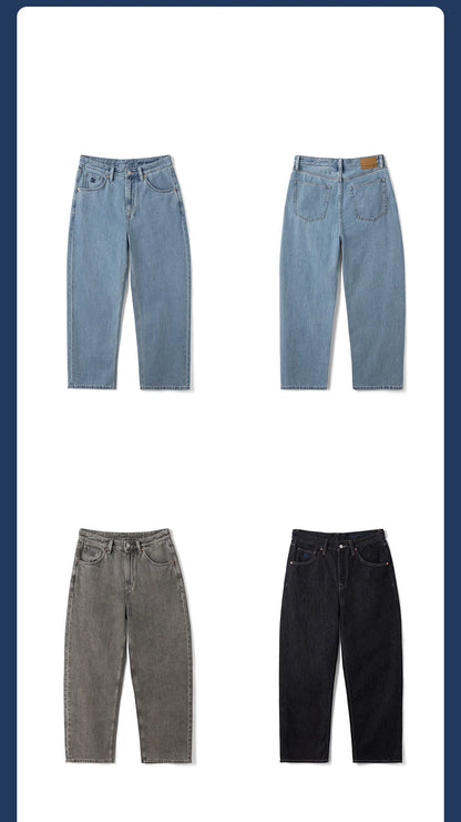 SIMWOOD High Standard 2026 Spring Summer New Baggy Style 12oz  Natural Hemp Cotton Blend  Fabric Jeans Men Vintage Denim Pants
