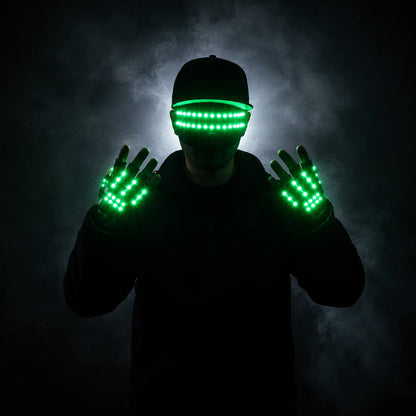 JAEOOGY 185 Flashing LED Glasses & Gloves | Six Colours