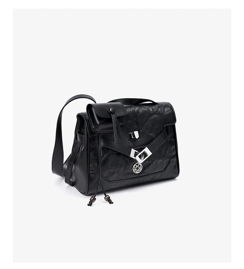 FOXER Vintage Wrinkle Genuine Leather Tote Bag