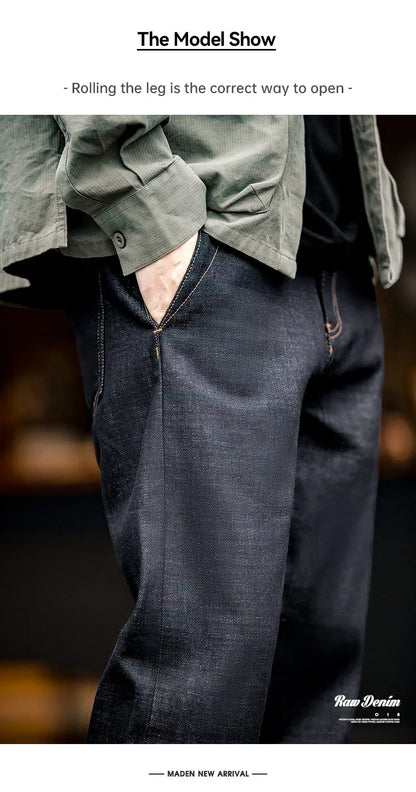 Maden Vintage 13.5oz Heavyweight Coloured Selvedge Raw Denim Jeans
